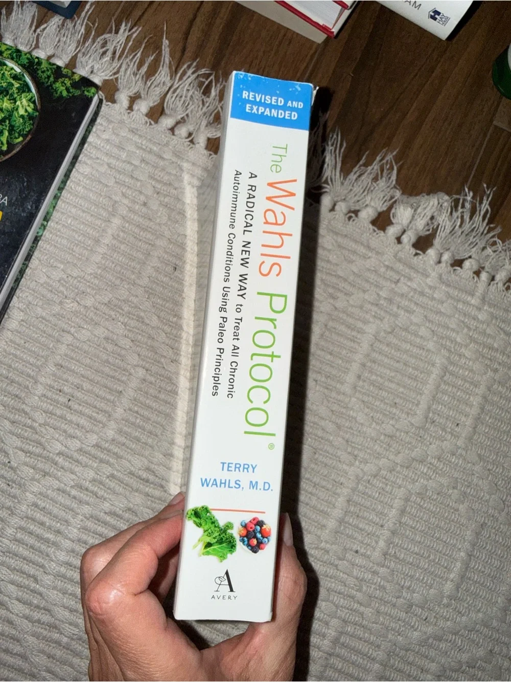 Avery White Spine Hardcover - The Wahls Protocol with Blue Accent